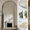thumbnail image 3 of Antok 71"x28" Arched Full Length Floor Mirror with Stand, Aluminum Frame, Black, 3 of 7
