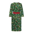 thumbnail image 4 of Yuyamidu Colorful Light Robes for Women Christmas Robe Lingerie Xmas Bathrobe Green Nightgown Sleepwear Soft Loungewear Loose Fit 3/4 Sleeves Sleep Dress Size M, 4 of 7