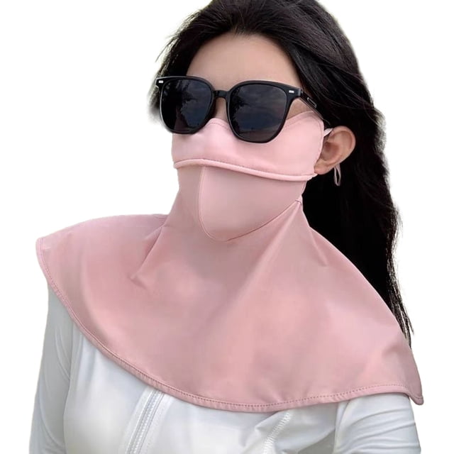 Sun Protection Guard Lightweight Quick-Dry Fabric Ice Silk Face Guard Shawl Design Semi-covered Face Neck Sun Shield