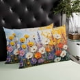 thumbnail image 4 of Country Flowers Throw Pillow Cover 20 x 26 Inch Decorative Pillow Cover Pastoral Farmhouse Botanical Floral Lumbar Pillowcase Seasonal Rectangle Cushion Case for Couch Sofa Bed Living Room, 4 of 7