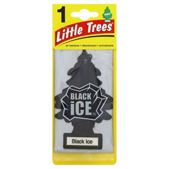 LITTLE TREES Long-Lasting Automotive Air Fresheners, Black, 0.25" x 3" x 7.50"