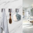 thumbnail image 4 of Gancho de pared adhesivo - Kit de 4 piezas, toallero de baño sin taladrar para ambientes húmedos - Gancho de pared + almohadilla adhesiva, 4,5*4,5*3cm, 4 of 5