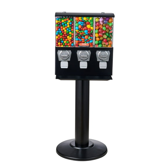 Vintage Black Gumball Machine with Stand - Coin-Operated Candy Dispenser Vending Bank