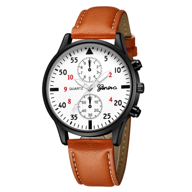Reloj de cuarzo para hombre, relojes de moda para hombre, reloj de pulsera analógico de cuarzo de aleación militar de cuero para hombre, relojes de negocios, reloj