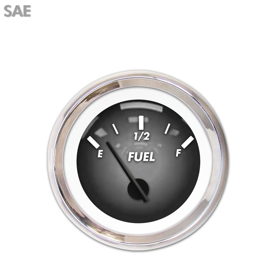 Fuel level Gauge Pulsar Grnay, Black Modern Needles, Chrome Trim