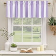 thumbnail image 2 of Purple Striped Curtain Valances for Windows, Kitchen Valance Window Treatments Panel 2 Pack, Modern Farmhouse Purple White Stripes Rod Pocket Short Curtains for Bathroom Bedroom 54 x 18 Inch, 2 of 8