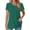 Green, variant on JGGSPWM Women's Short Sleeve Pleated Blouse Solid Color Round Neck T shirt Top Black 2XL