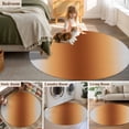 thumbnail image 5 of Round Rugs 4Ft, Dark Burnt Orange Grey Ombre Round Area Rug Washable Indoor Throw Carpet, Farmhouse Gradient Minimalist Soft Non Slip Circle Rug for Kitchen Nursery Room Home Decor Aesthetic, 5 of 8