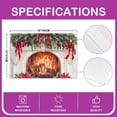 thumbnail image 4 of Christmas Theme Placemats Set of 4 12x18 Fireplace Poinsettia Table Mats Red Bow Floral Place Mat Happy New Year Table Decor for Party Kitchen Dining, 4 of 4