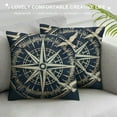 thumbnail image 3 of Shiartex Throw Pillow Covers Nautical Star Compass Pillow with Blue Whales Square Pillow Cushion Cases,Modern Decorative Sailboat Nautical Pillow Covers for Couch Sofa Bedroom Car White, 3 of 5