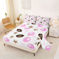 thumbnail image 2 of spefrowx Pink 8 Ball Bed Sheets for Kids, Fashion Cheetah Print Stars Full Size Sheets, 4pcs, 1 Flat Sheet, 1 Fitted Sheet and 2 Pillowcases, 2 of 6