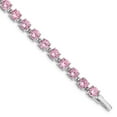 thumbnail image 5 of 925 Sterling Silver Rhodium-plated 7inch Pink Cubic Zirconia Bracelet, 5 of 7