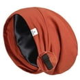 thumbnail image 1 of YANIBEST Silk Satin Bonnet Hair Cover Sleep Cap - Red Brown Adjustable Silk Lined Slouchy Beanie Hat for Night Sleeping,M, 1 of 7