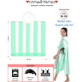 thumbnail image 2 of Hooded Beach Towels for Boys| Girls | Teens (8-16Years), 100% Thick Poncho Towel Robe for Kids, Perfect for Pool, Beach, Bath and Gifts, Grey Cabana Stripe Design, 2 of 4