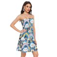 thumbnail image 2 of Dailycode Summer Dresses for Women Strapless Casual Beach Cover Ups Rainbow Clouds Stars Moon Tube Top Sundress, 2 of 8