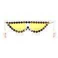 thumbnail image 4 of Large Rhinestone Show Sign Expose Lens Cat Eye Sunglasses Gold Yellow, 4 of 4