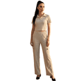 thumbnail image 1 of Conjunto 2 Piezas, Blusa Ajustada con Cuello y Pantalón Amplio con Bolsillos, Estilo Elegante y Moderno para Mujer, 1 of 5