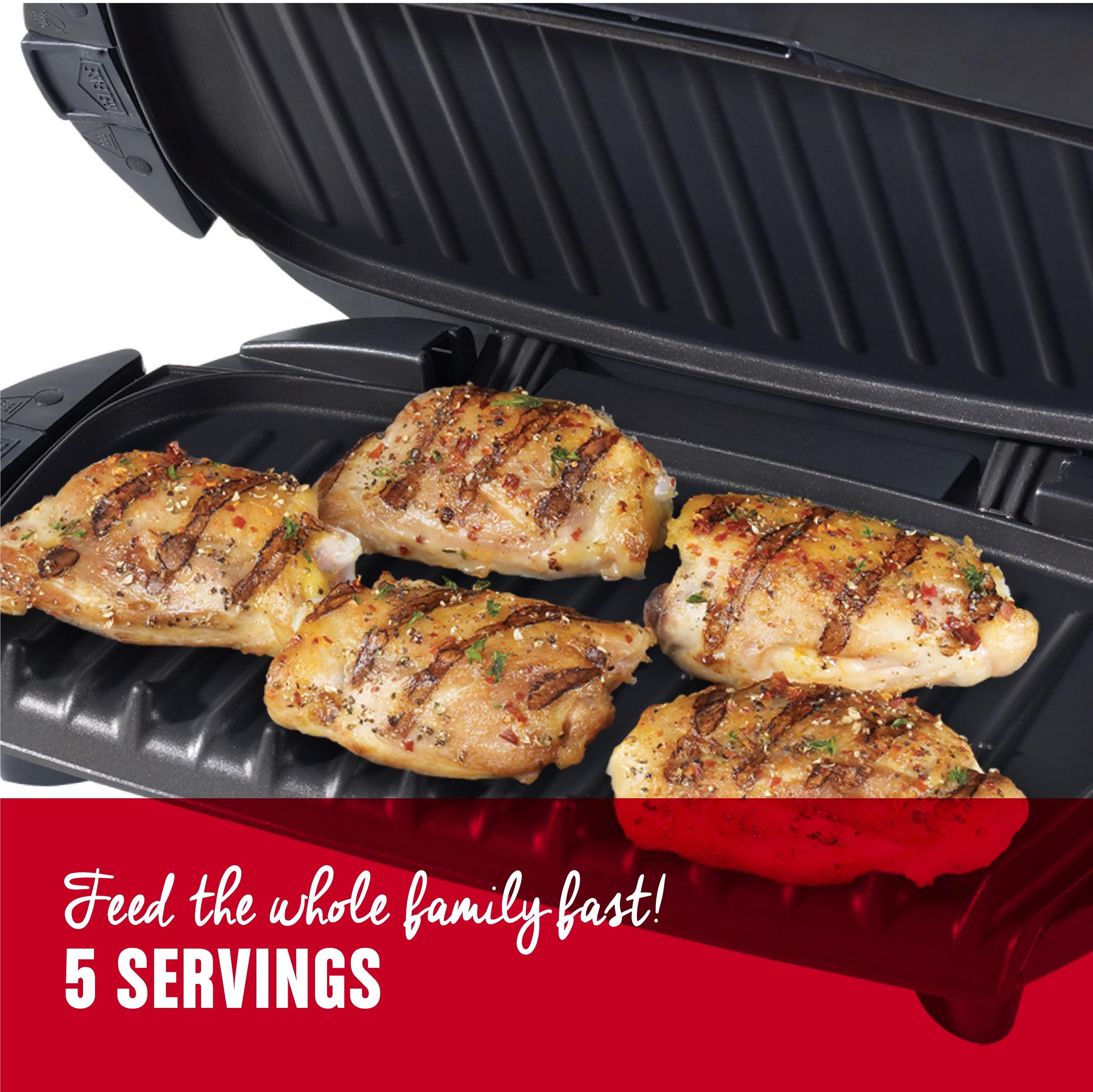 George Foreman GRP472P 5 Serving Removable Plate Grill and Pannini Press  PlatinumBlack *** Continue @
