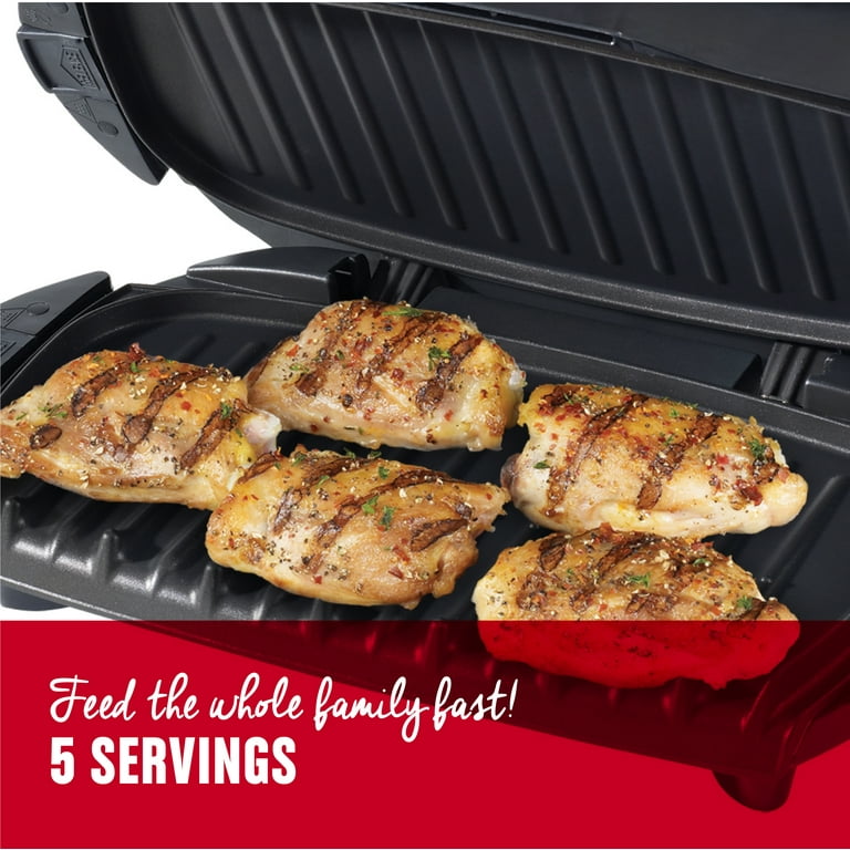 6-Serving Removable Plate Electric Indoor Grill and Panini Press, Silv