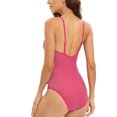 thumbnail image 4 of Women Halter One Piece Swimsuit Rave Sparkly Glitter Swimsuit Sexy Cutout Tummy Control Bathing Suit Shiny One Piece Tie Front Padded Monokini Swimwear, 4 of 8