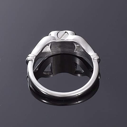 Anavia Heart in Hands Cremation Urn Ring Silver Stainless Steel Keepsake Memorial Ashes Ring - Size 10
