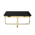 thumbnail image 5 of Chidia Black Gold Coffee Table - High Gloss Lacquer Finish Top, Polished Stainless Steel Base, X-Leg, 5 of 10