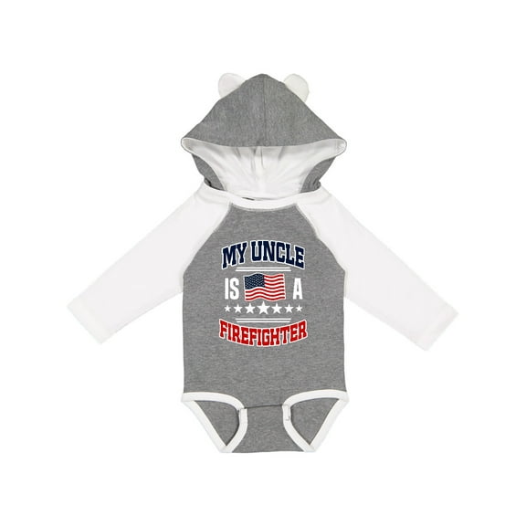 Inktastic My Uncle is a Firefighter Nephew Boys or Girls Long Sleeve Baby Bodysuit