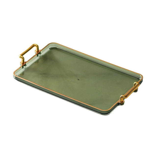 Luxury Home Serving Tray Countertop Organizer Rectangular Food Cup Serving Tray Green