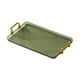 thumbnail image 1 of Bandeja rectangular para servir estilo rústico, organizador de baño multifunción con asas Verde, 1 of 6