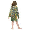 thumbnail image 7 of FORMRS Niños Bathrobe Unisex Hooded Robe Soft Plush Pajamas Sleepwear, Size 7-9T, Green Floral Garden, 7 of 7