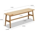 thumbnail image 2 of 31.5" Mid Century Modern Bench Narrow Bench Kitchen Table Bench Wood Bench Long Bench for Hallway Entryway Living Room Bedroom-Oak Wood, 2 of 8