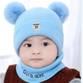 thumbnail image 5 of GRNSHTS Newborn Infant Kids Baby Boy Girl Pom Hat Winter Warm Knit Bobble Beanie Cap Scarf Set, 5 of 8