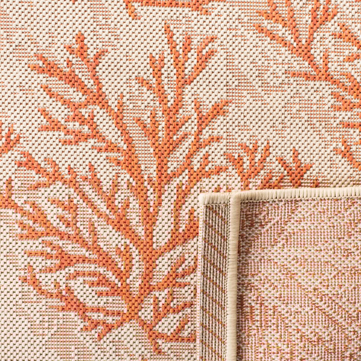 thumbnail image 6 of SAFAVIEH Courtyard Fionntan Botanical Indoor/Outdoor Runner Rug, Beige/Terracotta, 2'3" x 8', 6 of 9