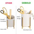 thumbnail image 4 of SIEBOLD Portalápices dorado Marco de metal resistente con portalápices de cerámica blanca Para escritorios y soportes para electrodomésticos de cocina (1 juego de 4,6 - 3,14 pulgadas) Juego de marco c, 4 of 5