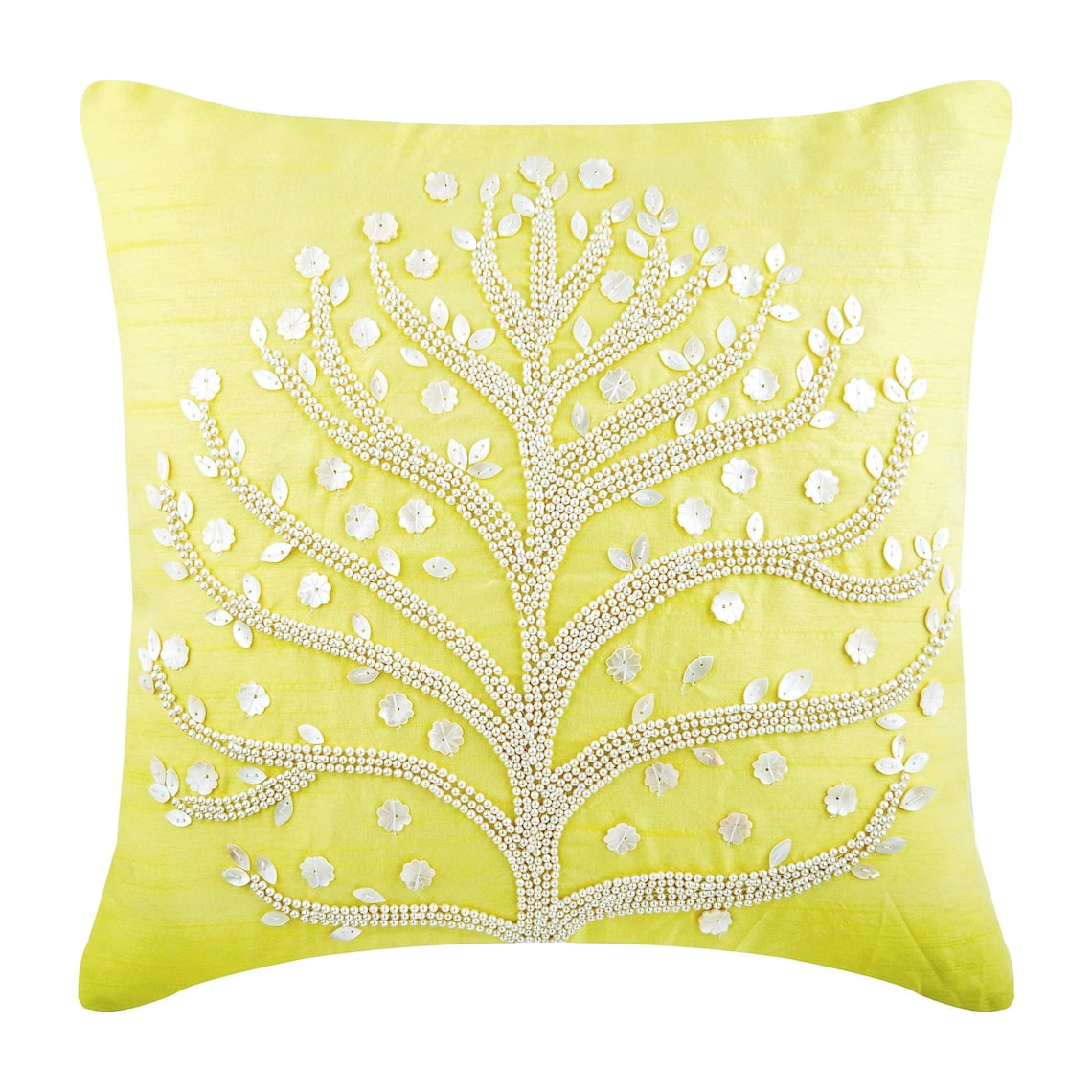 Pillow Covers 24x24 Yellow, Luxury Yellow Shams, Pearl Tree Pillow