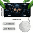 thumbnail image 2 of 1 Pcs 2D Flat License Plate Covers & Frames, Black Skull with Flowers For Decorative Front, Waterproof For Decoration Aluminum License Plate Covers & Frames Cover For Men Women, 12" X 6", 2 of 7