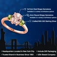 thumbnail image 2 of Gem Stone King 18K Rose Gold Plated Silver Peach Nano Morganite and Green Peridot Engagement Ring for Women | 2.60 Cttw | Oval 9X7MM | Gemstone October Birthstone | Size 9, 2 of 6