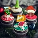 thumbnail image 2 of KAKOWELY 24 adornos navideños para cupcakes, decoración navideña, palillos de frutas y comida para tartas., 2 of 5