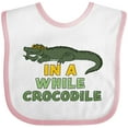 thumbnail image 3 of Inktastic In a While Crocodile with Cool Green Crock in Sunglasses Boys or Girls Baby Bib, 3 of 4