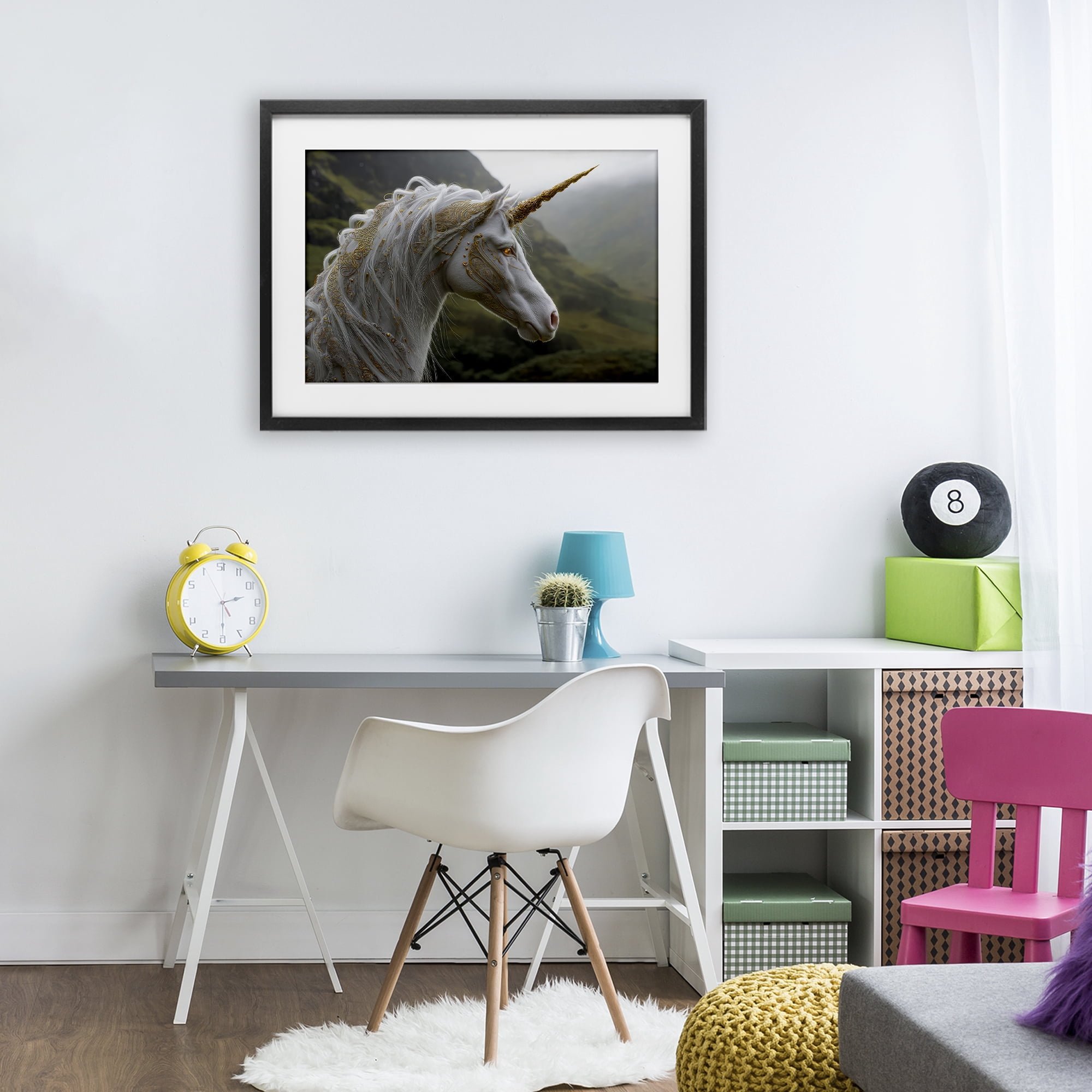 Stupell Industries Ornate Celtic Unicorn Black Framed Print Under Glass, design by The Wands Want