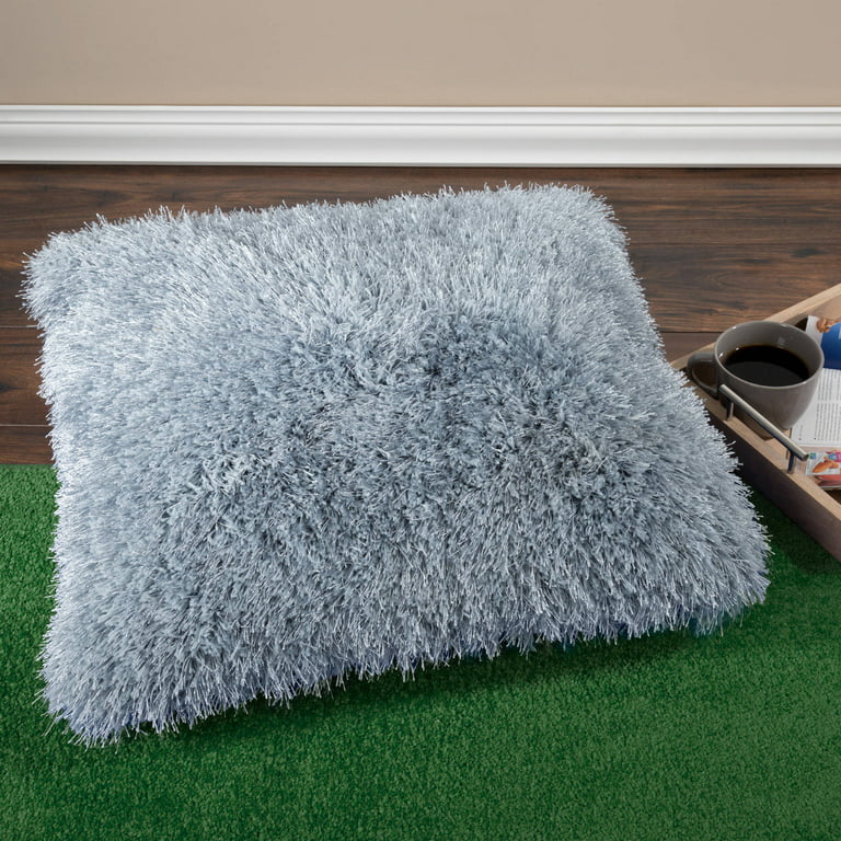 Lavish Home Fuzzy Faux Fur Accent Pillow for Bedroom or Dorm (Beige)