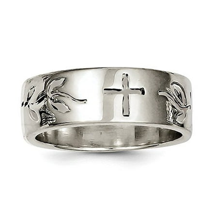 925 Sterling Silver Antique Cross Design Ring, Size 9 MSRP $93