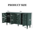 thumbnail image 5 of MROJISC 63''Vintage Arc Carved Four-door Cabinet with Adjustable Shelf, Vintage Floral Carving, Green, 5 of 7