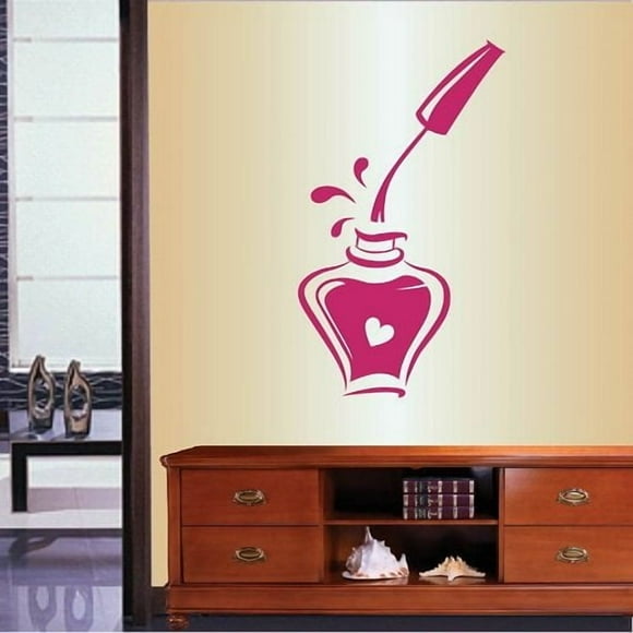 Wall Vinyl Decal Home Decor Art Sticker Nail Polish Bottle Nail Salon Manicure Pedicure Removable Stylish Mural Unique Design for Any Room 144