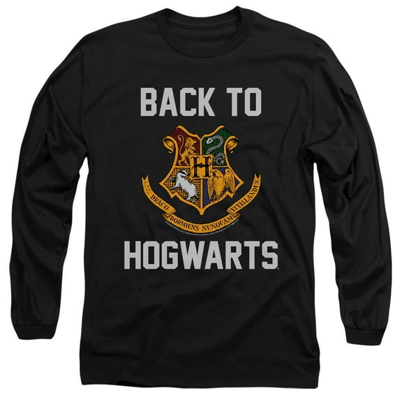 Harry Potter I'd Rather Be at Hogwarts 1 Unisex Adult Long-Sleeve T Shirt,Black, Medium