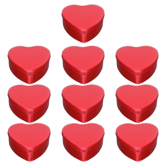 10pcs Caja de regalo en forma de corazón Festival Simple Candy Container Party Tinblate Box