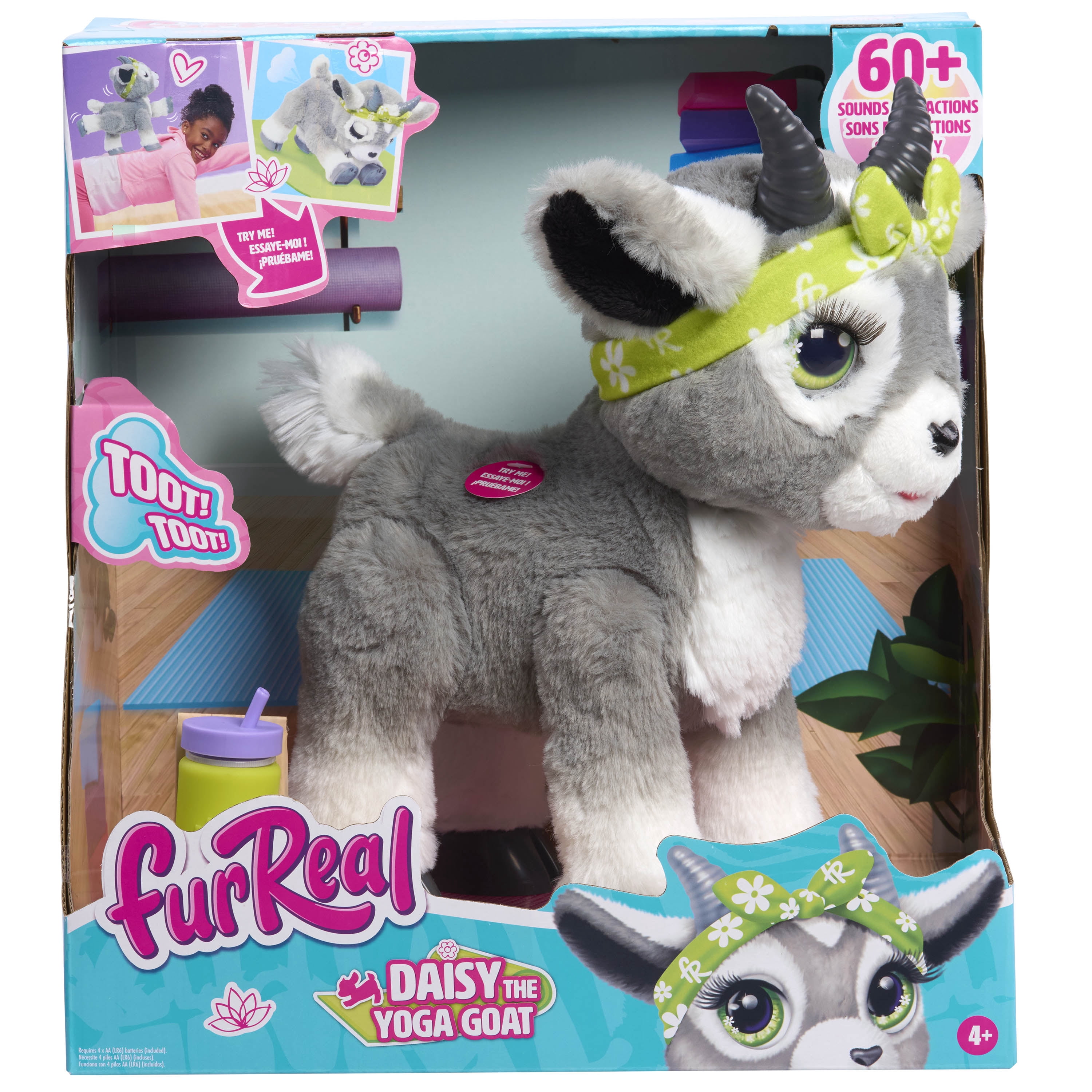 furReal Daisy the Yoga Goat Interactive Toy, 11-inch Realistic Plush