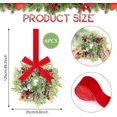 thumbnail image 3 of Guvpev 6 Pcs 9.2" Mini Christmas Wreaths for Cabinets Small Wreath Kitchen with Ribbon Christmas Decorations Candle Rings Red Berry Pine Cone Wreaths for Windows Farmhouse Xmas Decor Table, 3 of 9