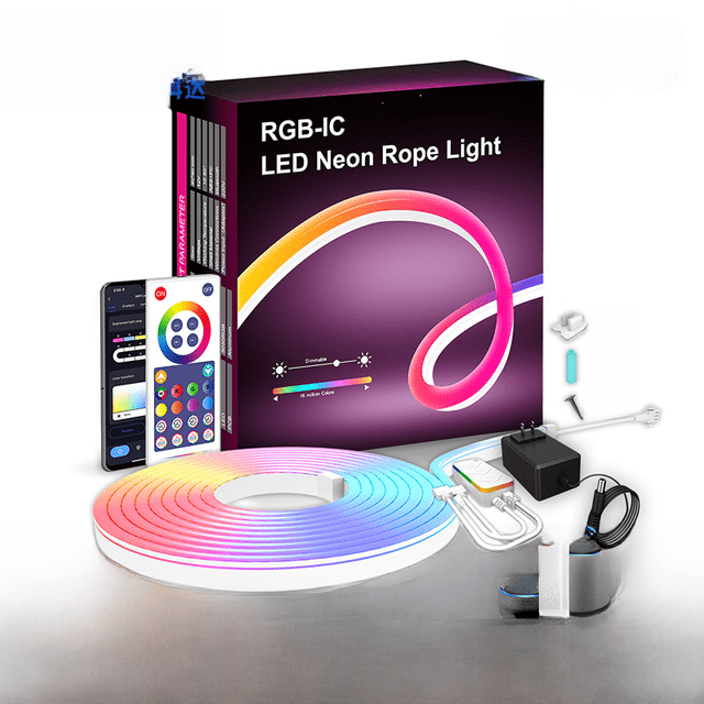 Luces de neón con música y control remoto de música, barra de luz con grafiti, wifi, modelado inteligente DIY