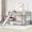Gray, variant on Harper & Bright Designs Full Size Floor Bunk Bed with Slide and Ladder, Full over Full Wood Bunk Bed with Guardrail for Bedroom, White